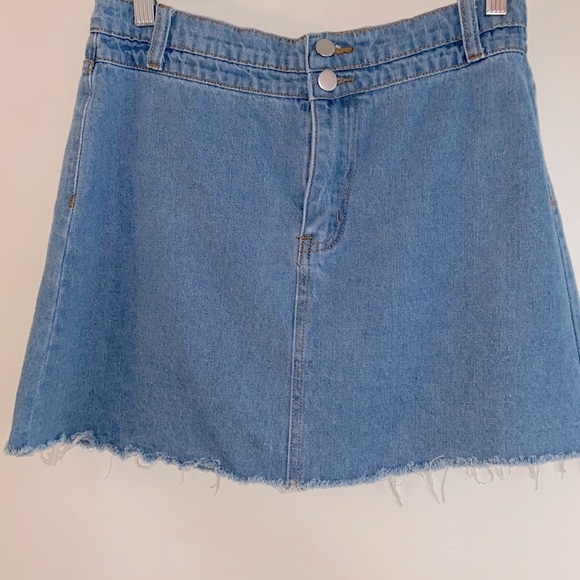 MITTOSHOP frayed seam denim mini skirt sz M - Picture 1 of 3